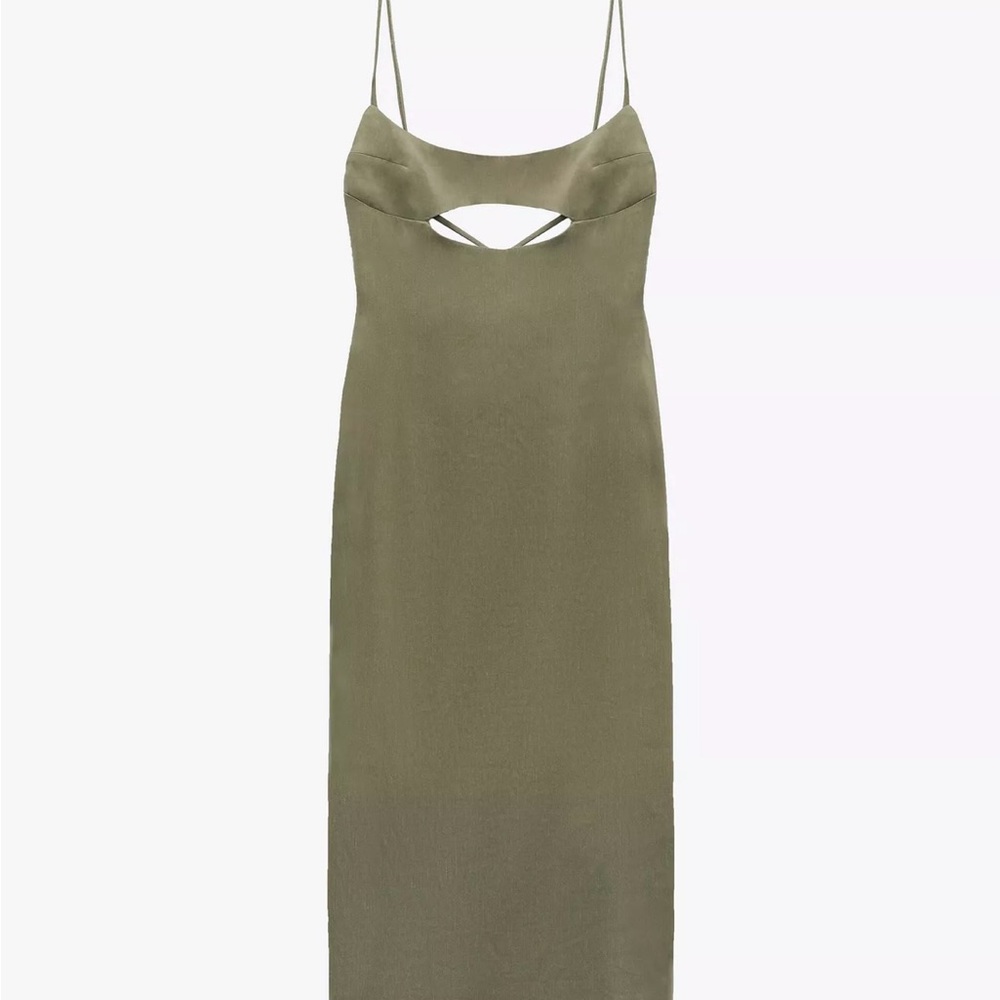 Zara Olive Backless Dress